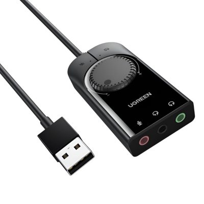 UGREEN CM129-40964 USB-A to 3.5mm External Stereo Sound Adapter – Black